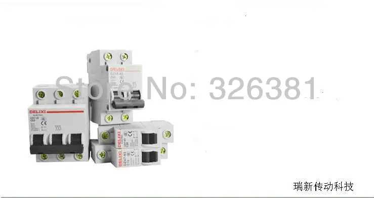 DELIXI бренд DZ47-63 C63 Тип 2P AC 400V автоматический выключатель 16A-63A воздушный Система