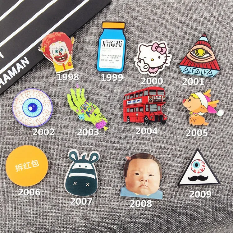 Микс 1 шт мультфильм глаз треугольник акриловые значки значок на рюкзак булавка