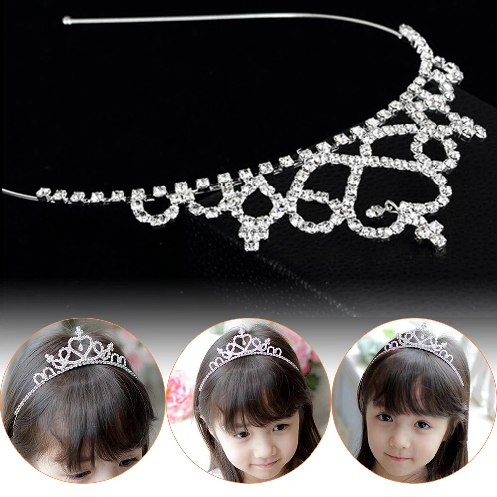 1Pcs Hot Baby Girls Toddler Newborn Princess Bridal Crown Crystal Diamond Tiara Hoop Headband Hair Band Accessories | Детская одежда и