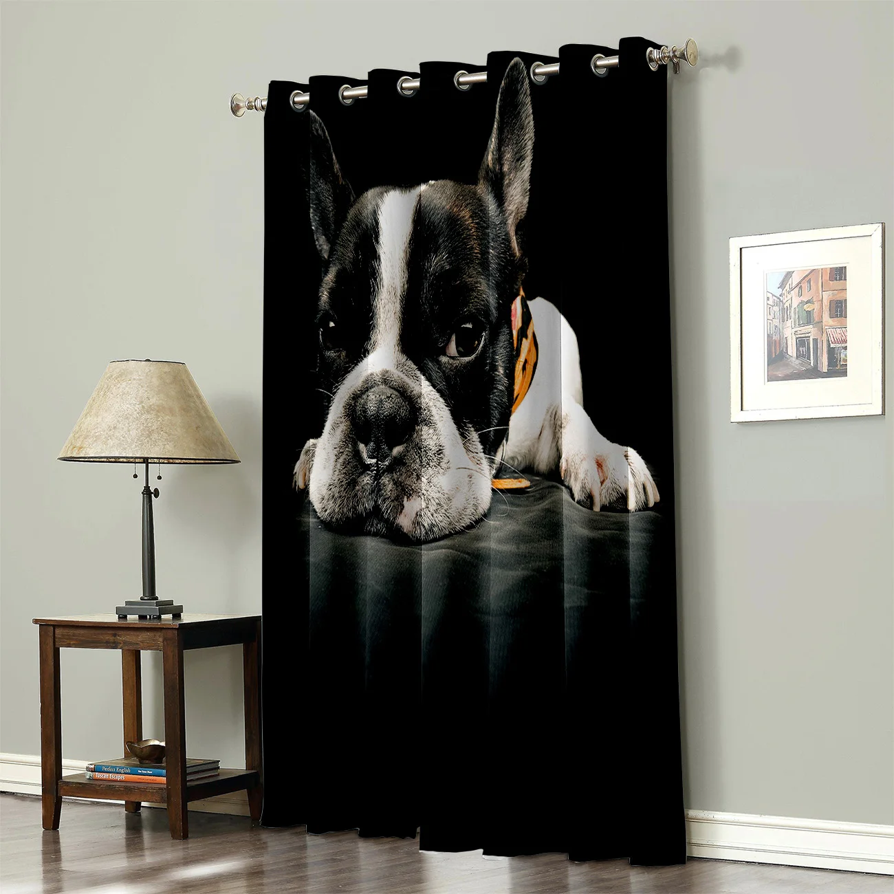 Оконные шторы в виде животных бульдога темные оконные кухонные драпировки