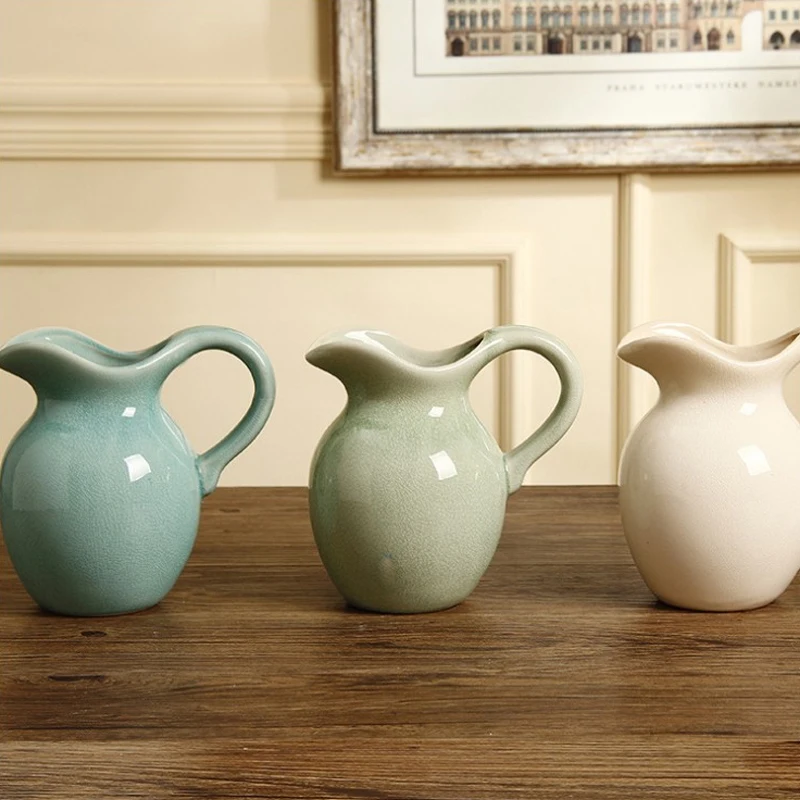 Американский кантри молочный кувшин керамическая ваза украшение креативный