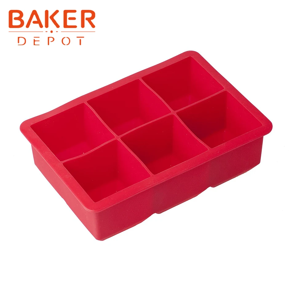 BAKER DEPOT квадратная форма силиконовый ледяной куб лоток силиконового мыла льда