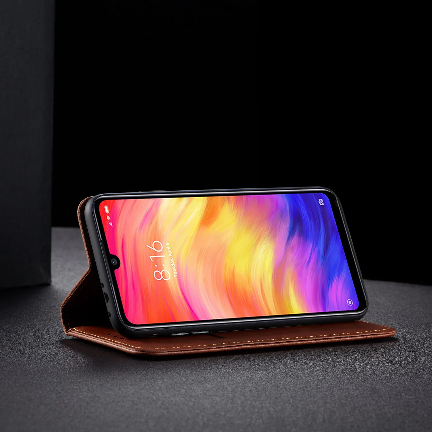 Роскошный тонкий кожаный флип чехол в стиле ретро для XiaoMI Note 7 бумажник с