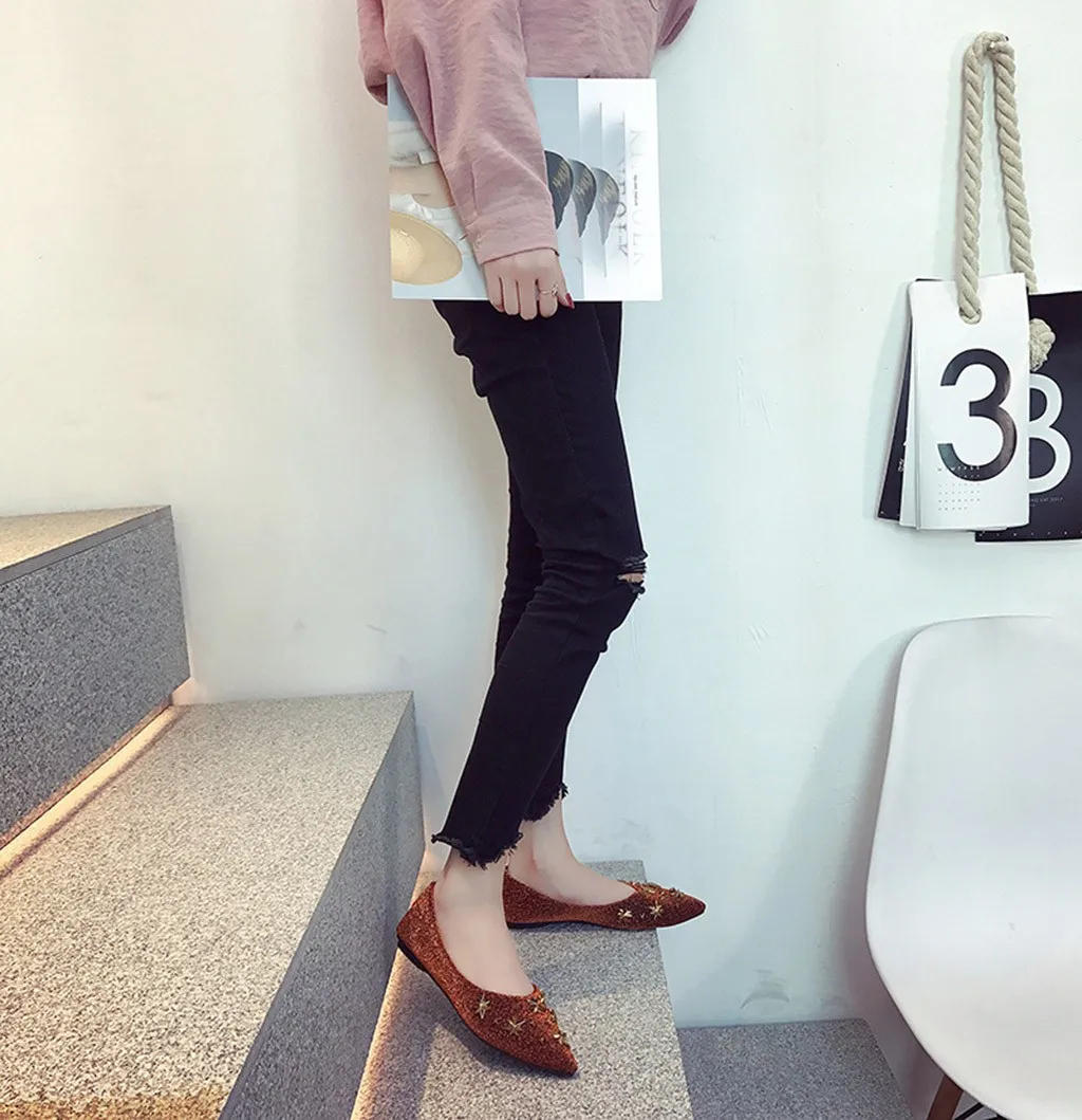 SAGACE/Женская обувь на плоской подошве без застежки женская элегантная