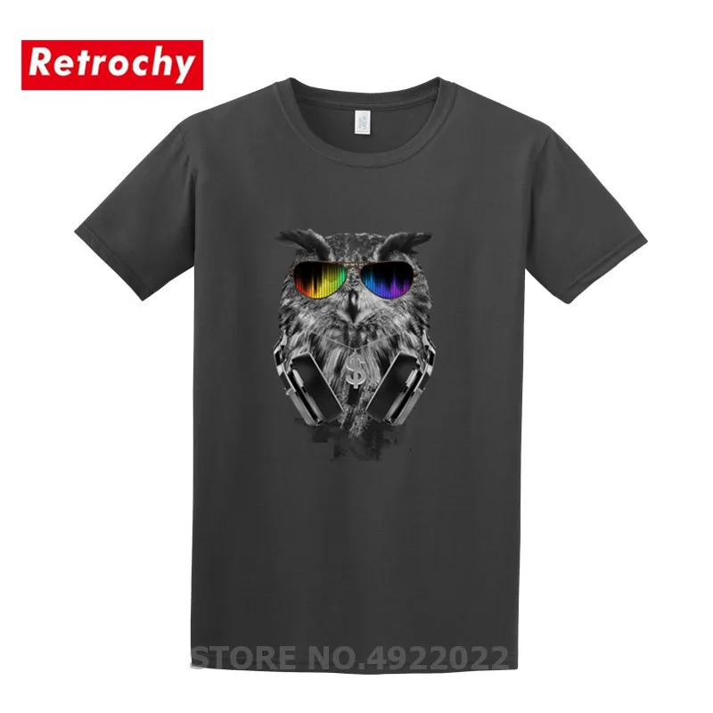 Новинка Модные летние мужские Сова DJ вечерние 3D печать футболка с коротким