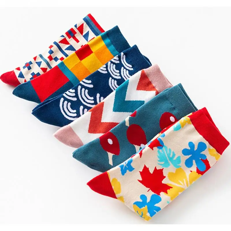 2018 Мужская износостойкие мода печатных поглощения пота милые теплые носки