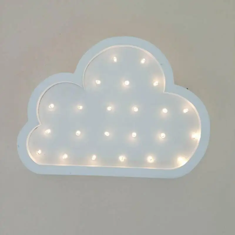 Деревянный настенный светильник в виде облака 3d Звезда луна светодиодный милый