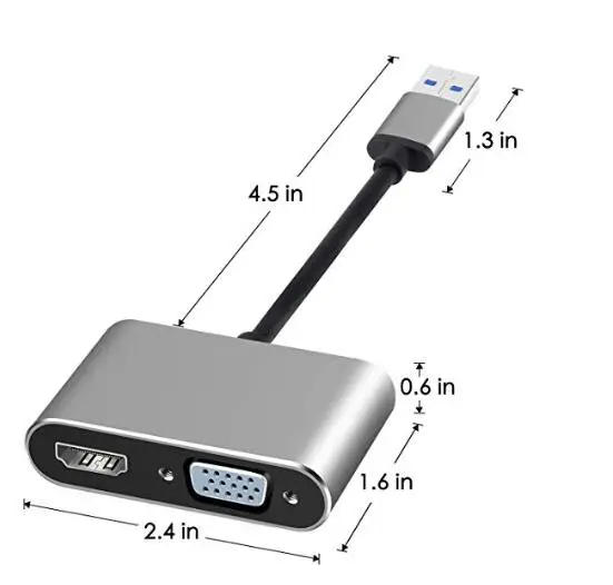 BOHYLOY USB3.0 к HDMI VGA адаптер двойной выход USB HD 1080P конвертер кабель для Windows 7/8/10