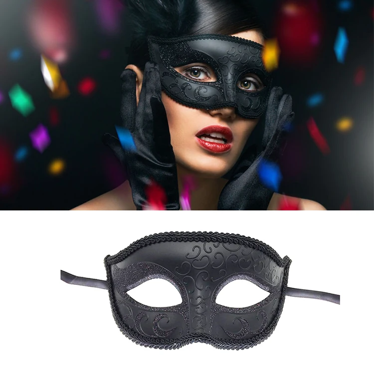 Фото 10 шт./лот черный маскарадный костюм на Хэллоуин красивая нарисованная маска для
