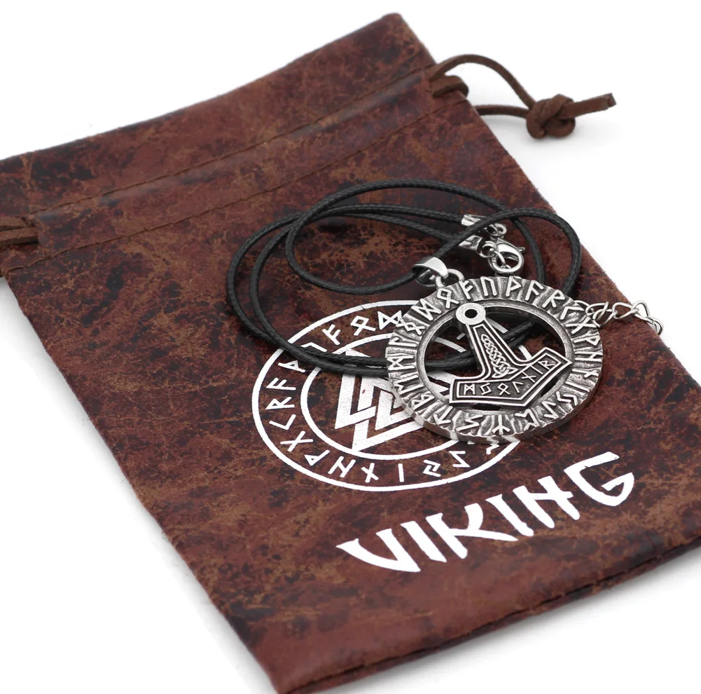 Скандинавский Викинг Молот Тора мьолни Рун амулет с узелком ожерелье кулоном и