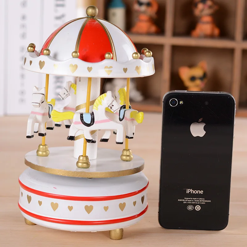 Светодиодный музыкальная шкатулка карусель светящаяся классная Sky City подарок на