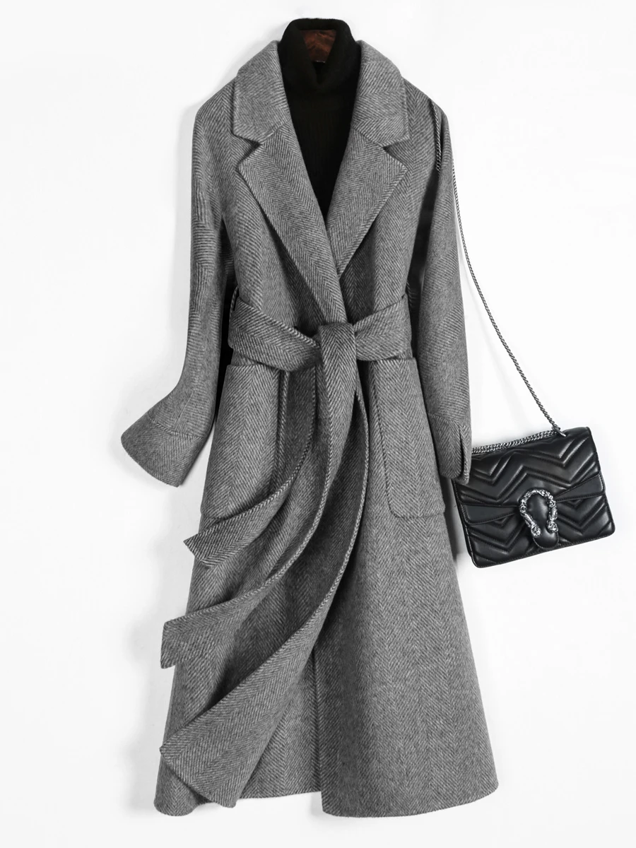 

KMETRAM Real Wool Coat Female Jacket 2020 Autumn Winter Jacket Women Korean Double Side Woolen Long Coats Casaco Feminino Y3314