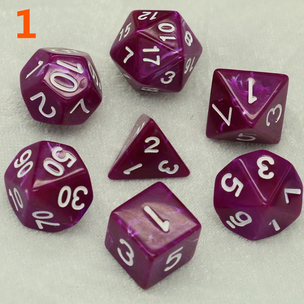 7 шт./компл. игральная кость d& d4 d6 d8 d10 d% d12 d20 многогранные TRPG игры Набор Игральный костей для Настольная игра