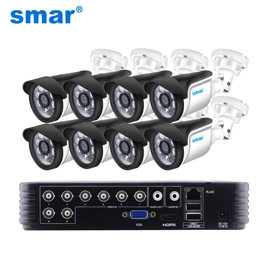 

Smar 720P 1080P AHD Camera kit 8PCS Outdoor CCTV Camera System IR Security Camera Video Surveillance System 8CH DVR Kits