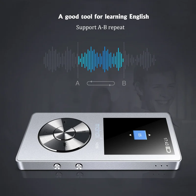 Mahdi M220 MP3 плеер без потерь APE 8G полностью металлический HiFi музыкальный плеер с наушником TF карта проигрыватель электронных книг