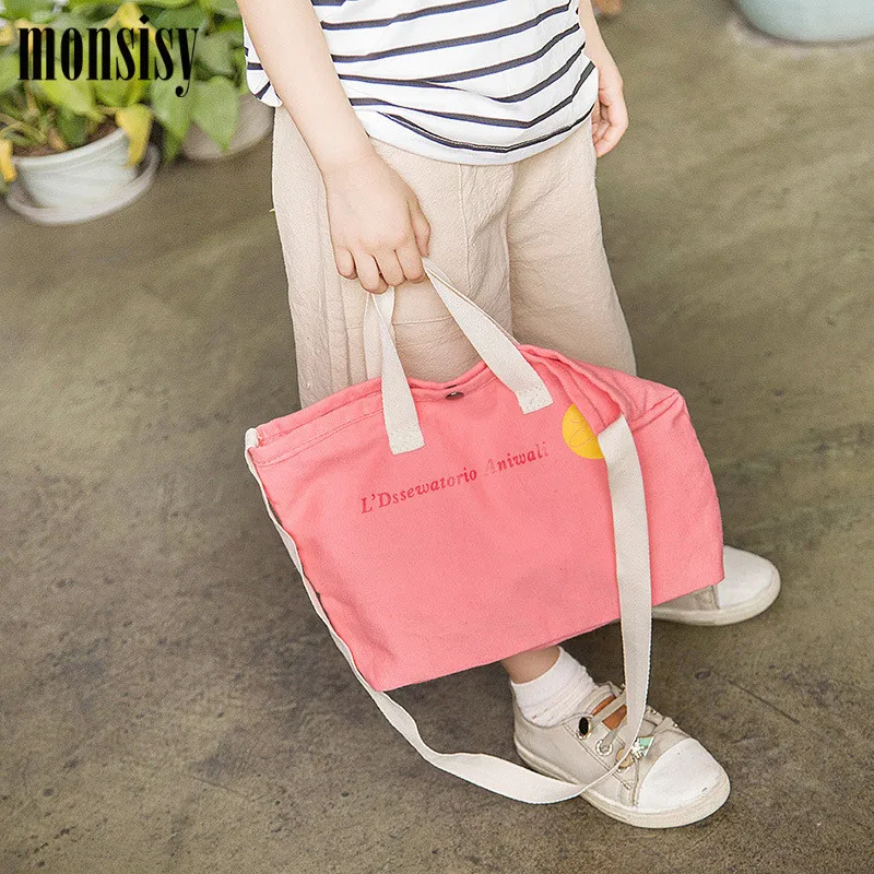 Monsisy холщовая хозяйственная сумка Детская девушка большой Ёмкость красочные