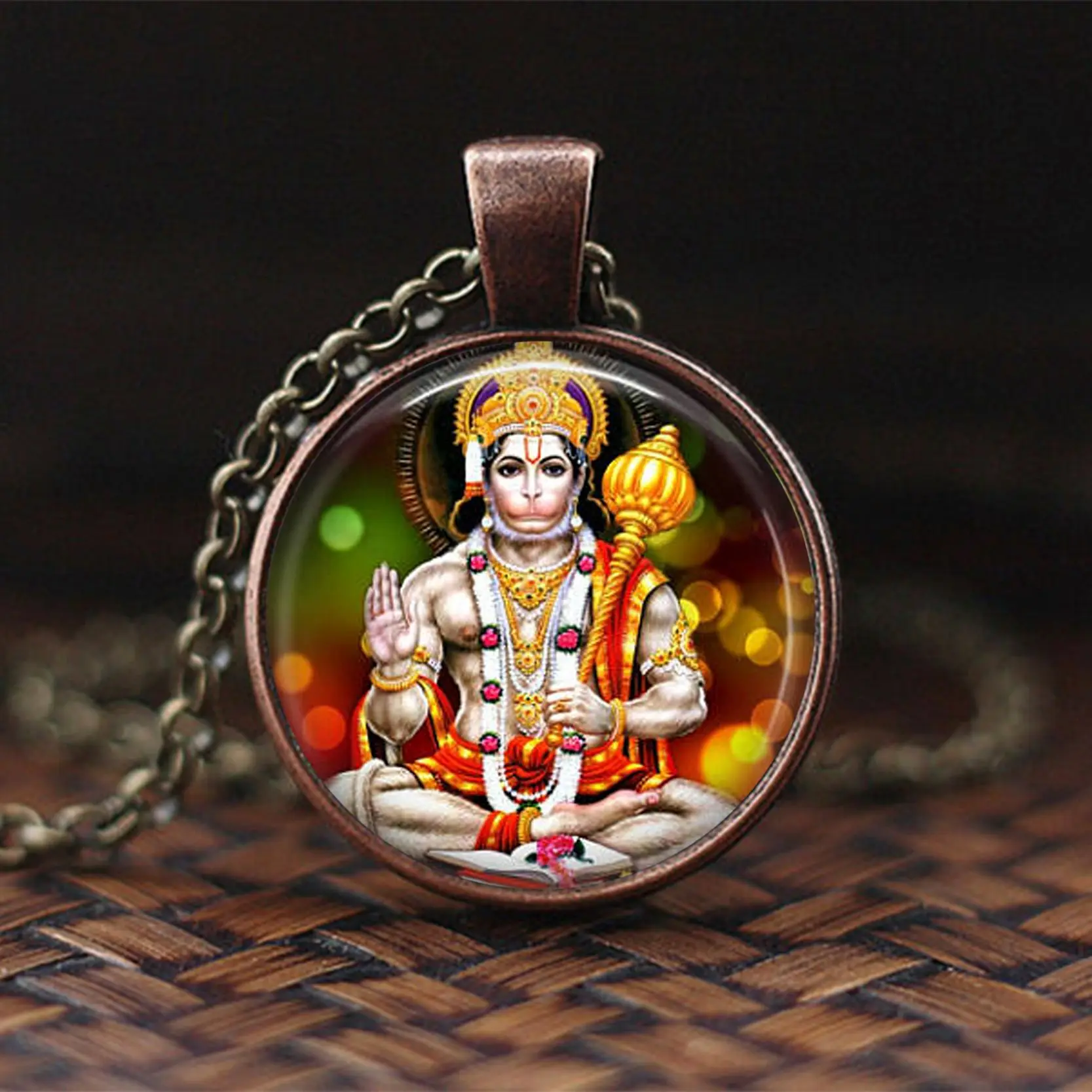 Женское колье с кулоном в индийском стиле религиозной символикой God Brahma Lord Shiva
