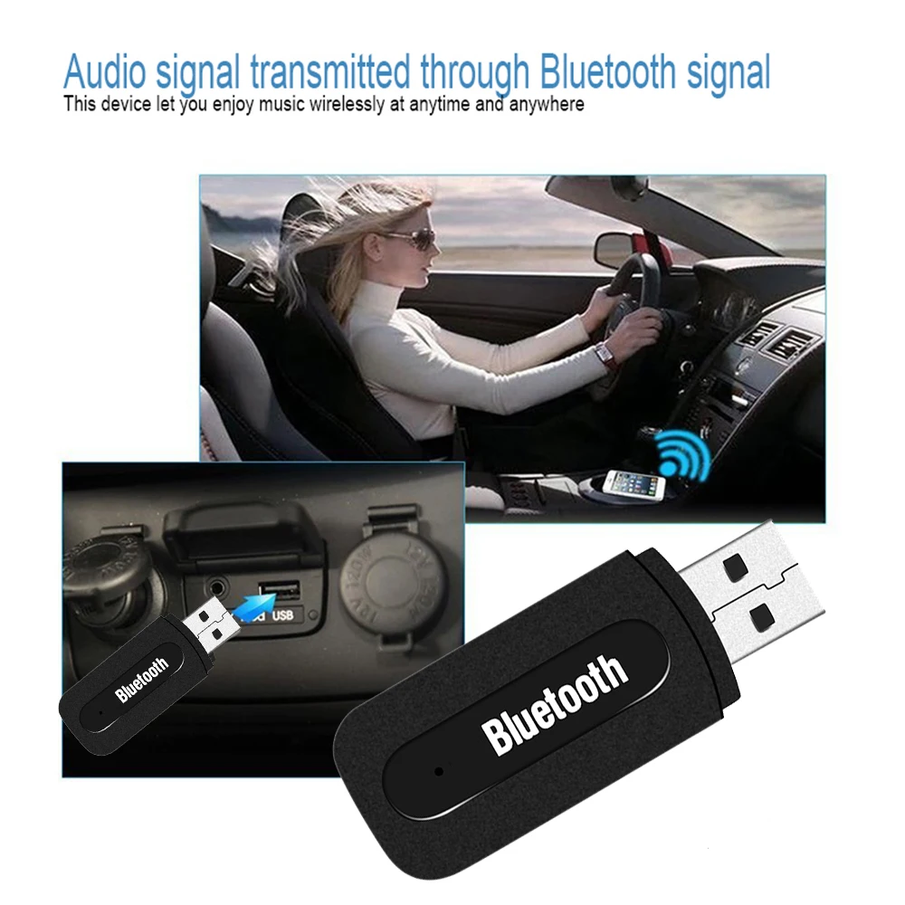 USB автомобильный Bluetooth Aux аудио приемник адаптер 3 5 мм стерео Mp3 музыкальный для ПК