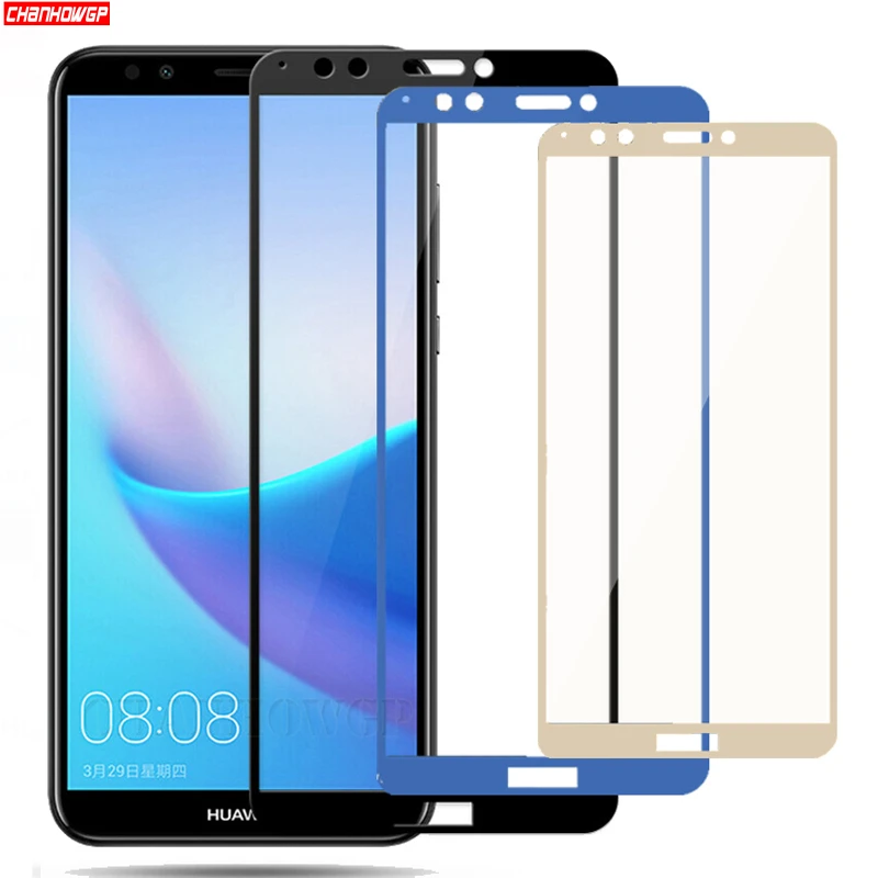 С уровнем твердости 9 H клей полное покрытие закаленное Стекло для huawei Y6 Prime 2018