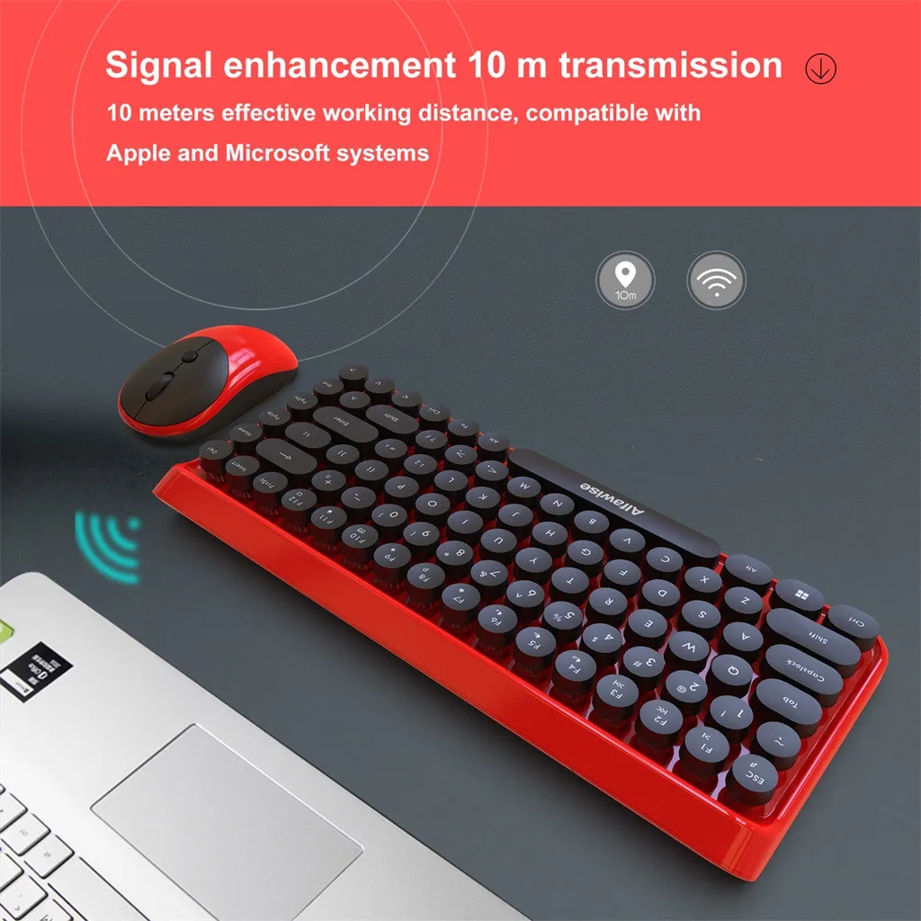 OMESHIN K800 2 в 1 Ретро Keycap Стиль 84 ключ Беспроводной клавиатура+ Мышь Set низких Шум Беспроводной клавиатура Мышь для ПК Win 7/10