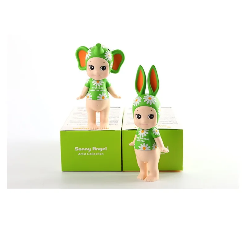 2 шт./компл. Sonny Angel Bee & Flower Green Ver. Симпатичная экшн фигурка из ПВХ Коллекционная