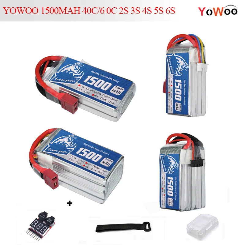 Аккумуляторная батарея YOWOO Power 7 4 В 11 1 14 8 в 18 5 22 2 1500 мАч 40C 60C 2S 3S 4S 6S Lipo для