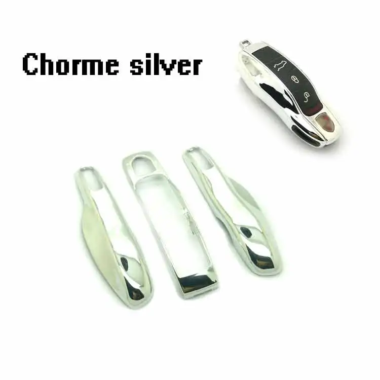 3PZ Smart Key Средний+ сбоку Кепки Крышка корпуса Shell чехол для Porsche Boxster Cayenne Panamera Macan Cayman 911 918 996 997 991 - Название цвета: Серебристый
