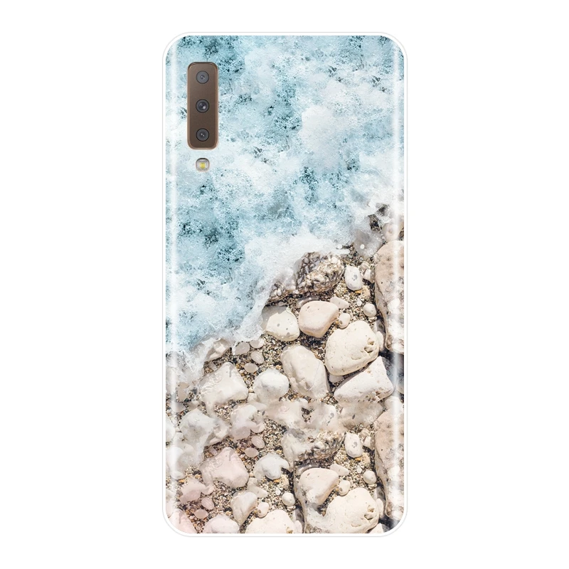 Silicone Phone Case For Samsung Galaxy A6 A7 A8 2018 A3 A5 2016 2017 Beach Turtle Soft Back Cover Plus | Мобильные телефоны и
