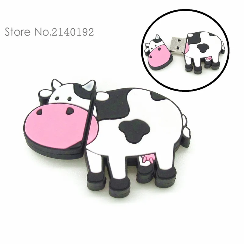 

Cartoon Dairy Cow Usb Flash Drive 4gb 8gb 16gb 32gb cute Animal U Disk Pen Drive Flash Memory Stick Pendrive real capacity