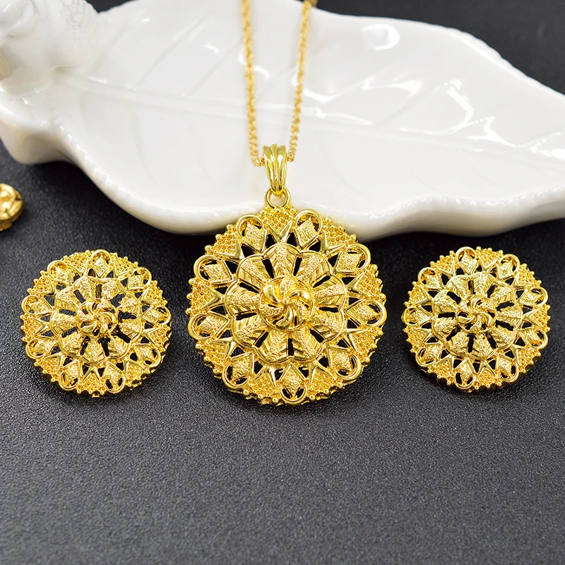Sunny Jewelry классические круглые Ювелирные наборы для женщин колье серьги кулон