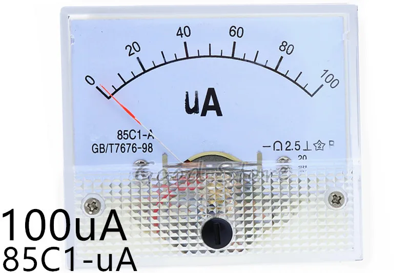 1 шт. 85C1 uA 100uA DC Аналоговый указатель панель измерителя тока Ампер Датчик