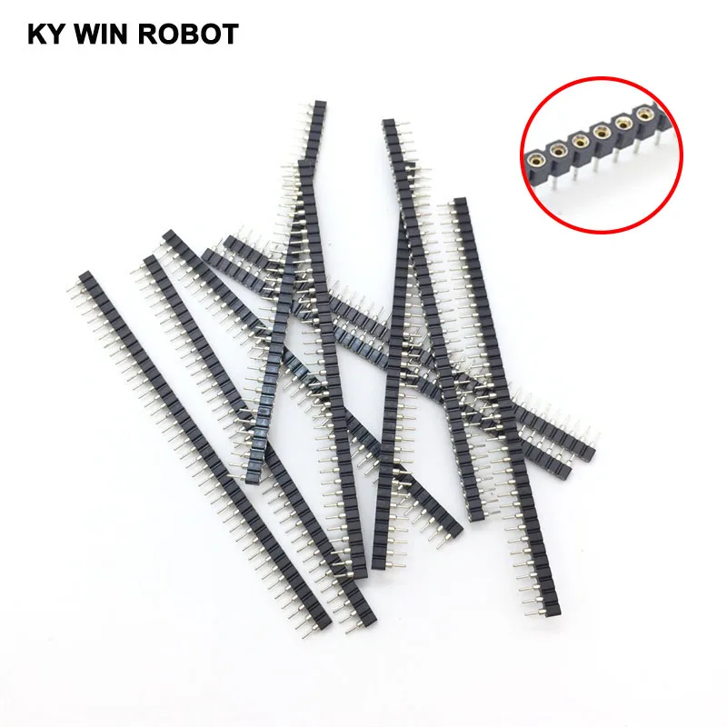 10 шт./лот 1x40 Pin 2 54 мм Однорядный 40 Круглый Женский контактный коннектор Бесплатная