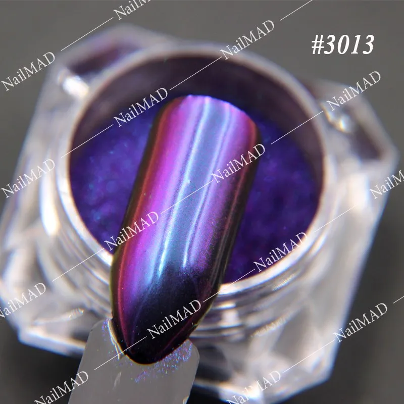 Хамелеоновые порошки для ногтей 1 г многохромовая пудра меняющая цвет блестящая