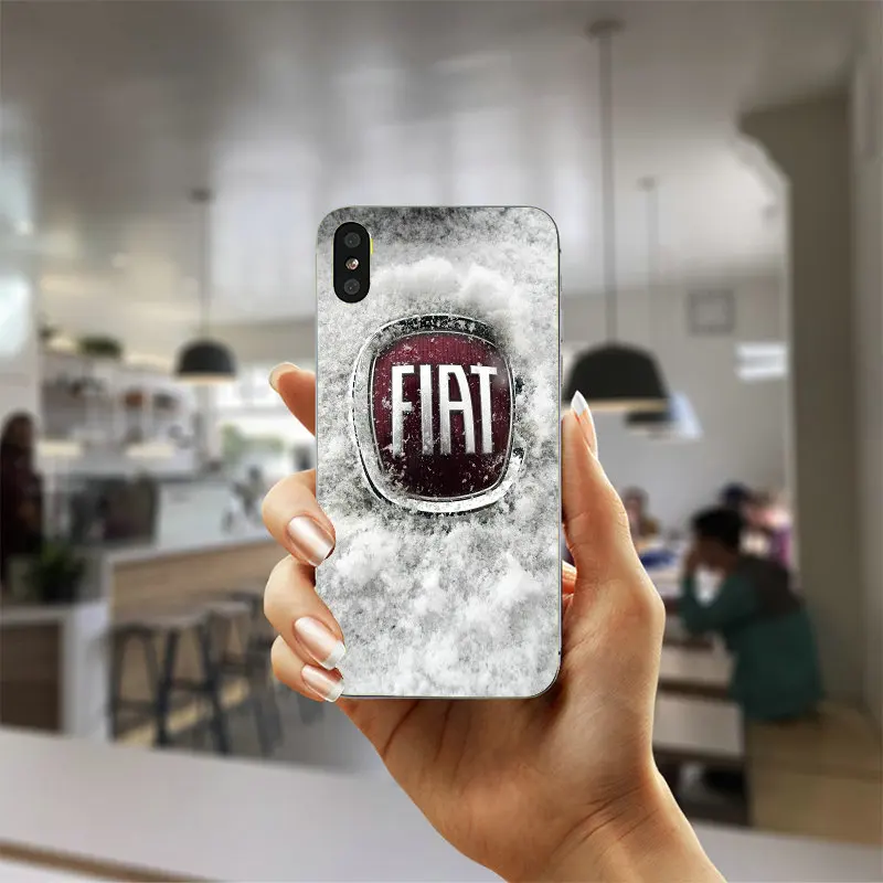 Горячая лого Fiat мягкий TPU силиконовый прозрачный мобильный телефон чехлы Чехол