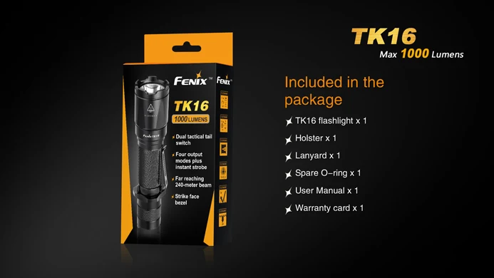 2018 Новый Fenix TK16 Cree XM L 2 (U2) светодиодный фонарик 5 режимов Max 1000 люмен