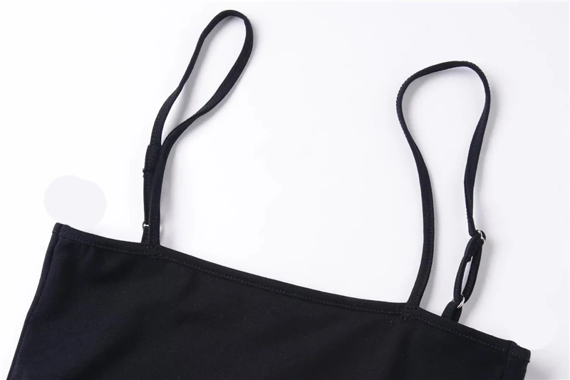 Aelegantmis Спагетти ремень Сексуальная спинки боди Для женщин Лето г. Bodycon бретели Боди черный, белый цвет Комбинезоны Топы женское