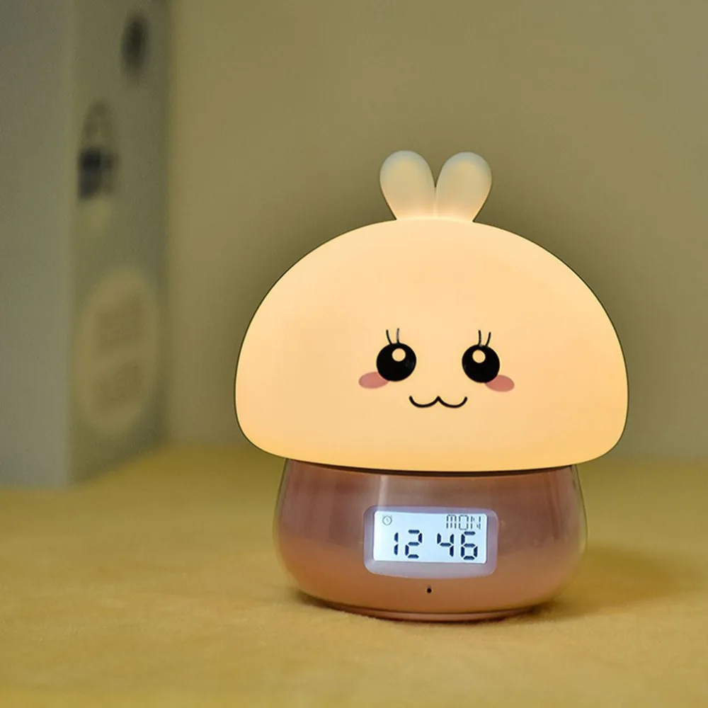 Kawaii милый мультяшный дизайн Многофункциональный Будильник ночник дистанционное