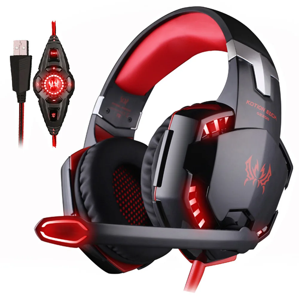 Cncool Hot USB 7.1 Surround Sound Gaming Headphone Stereo game Headset with Microphone Earphone LED for PC Computer laptop | Электроника