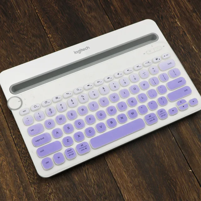 Gradual Purple Беспроводная bluetooth-клавиатура для ноутбука lotech k480 K 480, водонепроницаемая Пылезащитная защита для ПК - Цвет: Gradual Purple