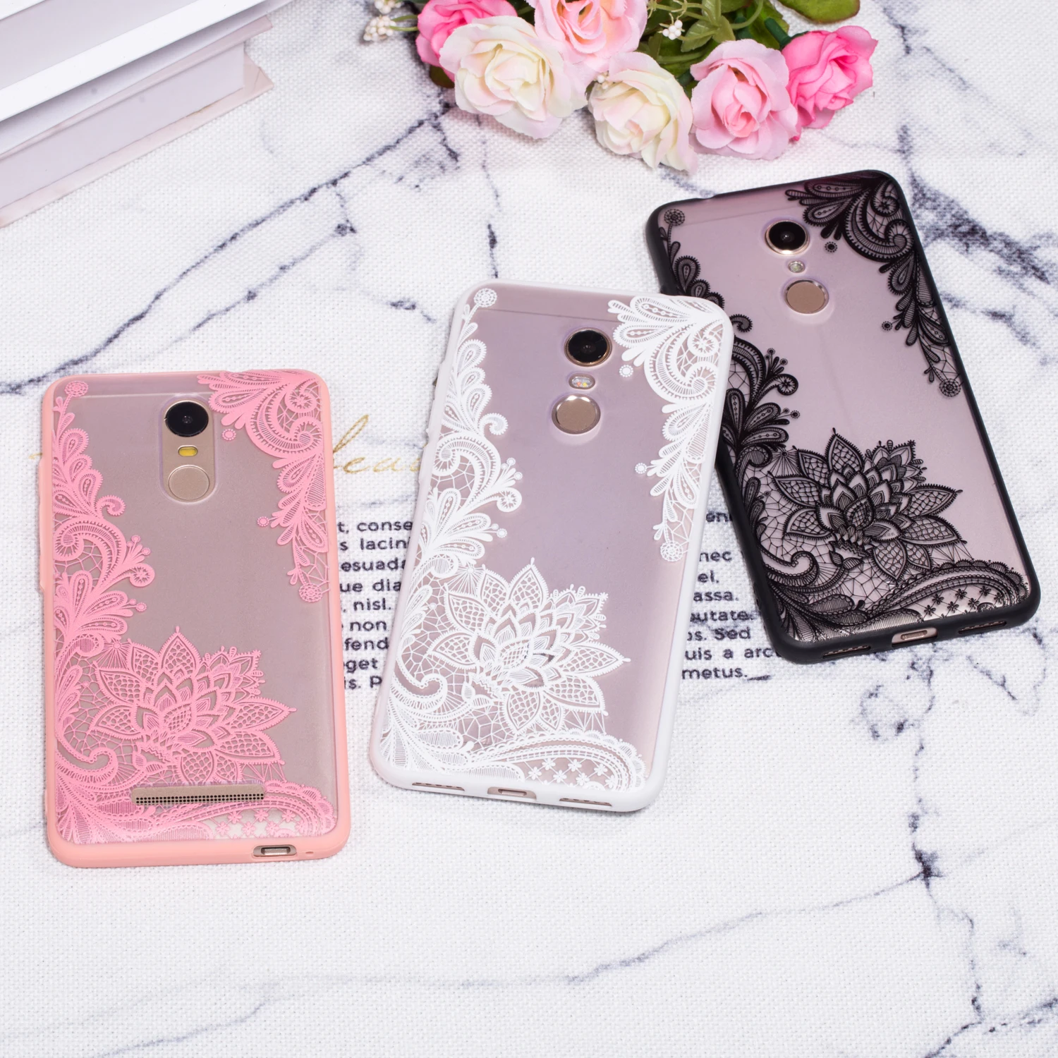 LISCN Cute Lace Flower Pattern Back Cover For Case Redmi 5 5A 5Plus 6 4A 4X Note3 Note5A Soft TPU+PC Phone for Xiaomi A1 A2 | Мобильные