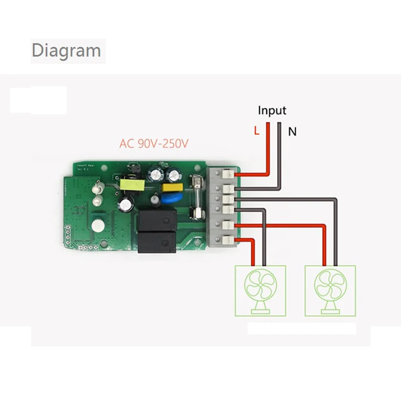 Sonoff двойной Wifi DIY переключатель беспроводной пульт дистанционного управления