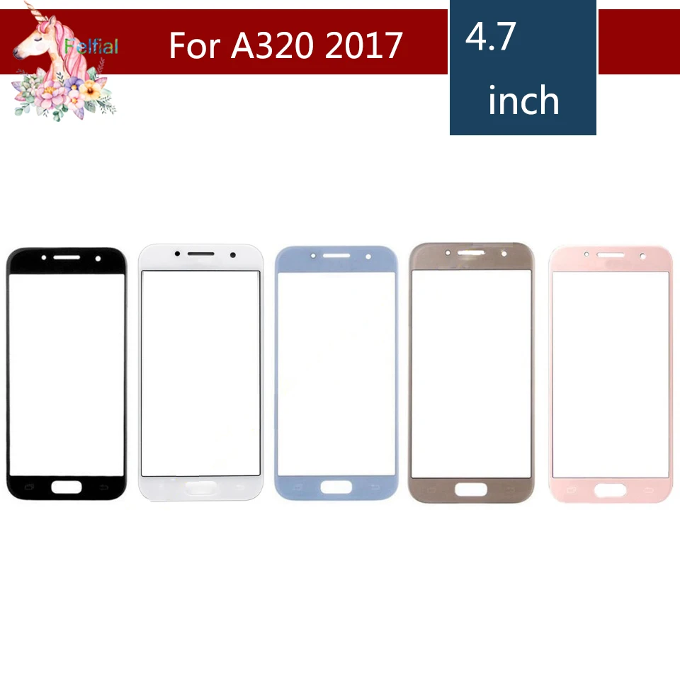 10 шт./лот для Samsung Galaxy A3 2017 A320 A320F SM-A320F A320Y переднее внешнее стекло объектив