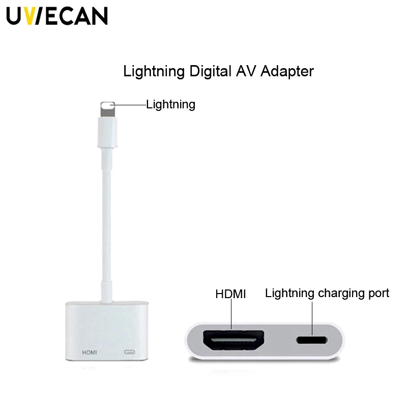 HDMI к кабель адаптер для Apple интерфейс 8Pin цифровой AV конвертер iPad/iPhone X/XR/XS/8 Plus/8/7
