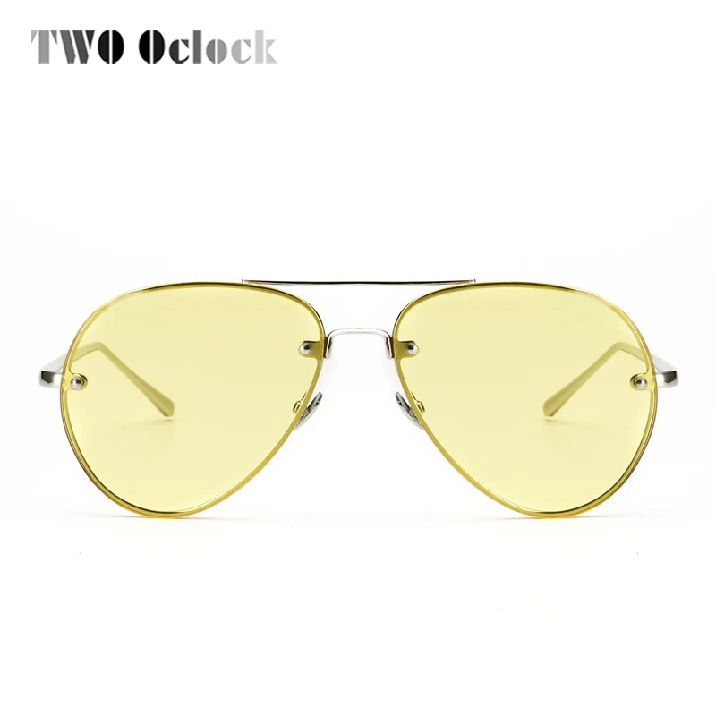 Мужские и женские очки авиаторы TWO Oclock брендовые дизайнерские с коричневым
