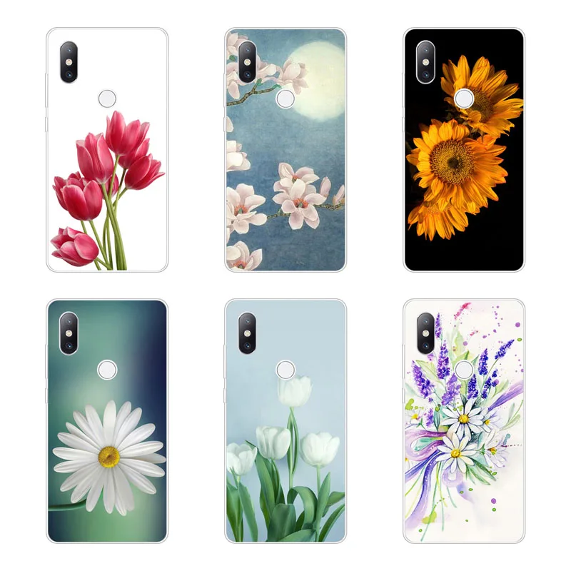 Чехол xiaomi mi x 3 мягкая задняя крышка из ТПУ с силиконовыми цветами для Защитные