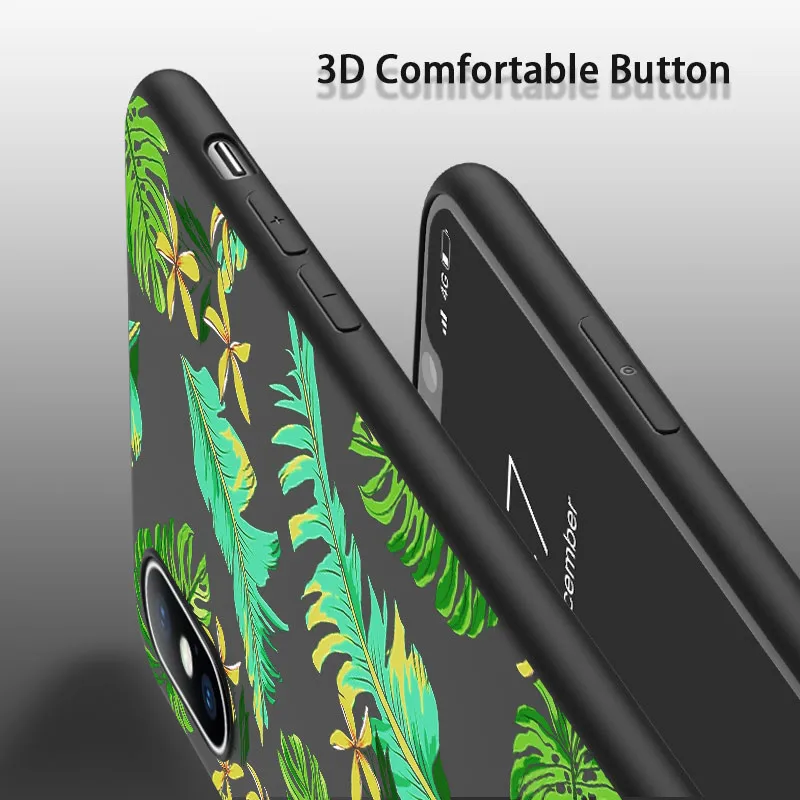 Цветной цветочный мягкий чехол для телефона из ТПУ iPhone X XR XS Max винтажные милые