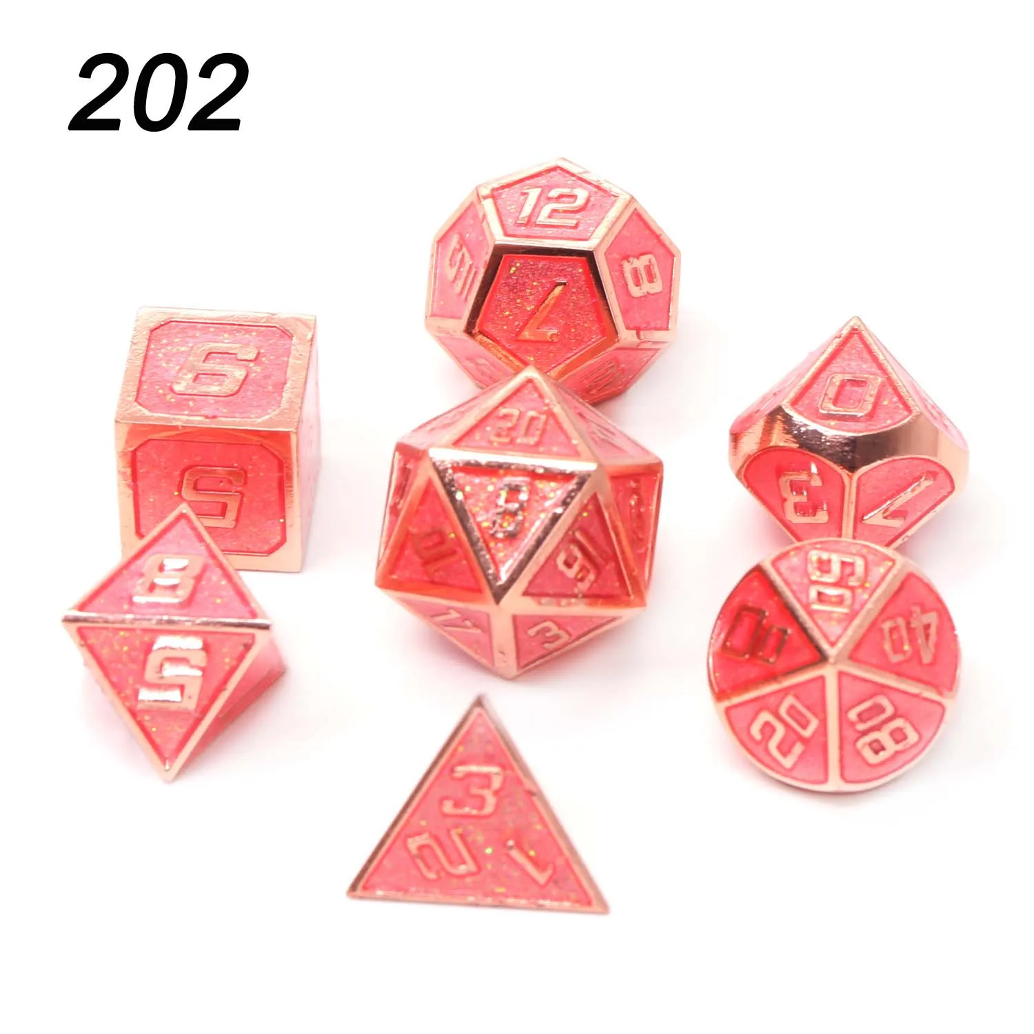 Chengshuo starlight металлические кости dnd Набор кубиков rpg многогранные Твердые подземелья и дракон настольные игры цинковый сплав зеленый d& d кости 7 шт - Цвет: 202
