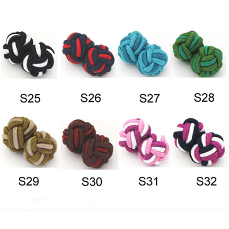 Модная мужская рубашка классическая двойная веревка мячи в форме узла запонки