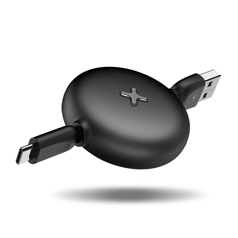 CAFELE Выдвижной USB кабель для lightning type-C кабель быстрой зарядки для iPhone 11 pro max Xiaomi 9 samsung S9 huawei P30 - Цвет: black