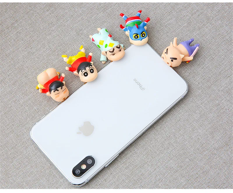 Милый укус мультфильм людей кабель протектор для iPhone 6 7 8 X XS R шнур Защитная крышка usb зарядный кабель Winder
